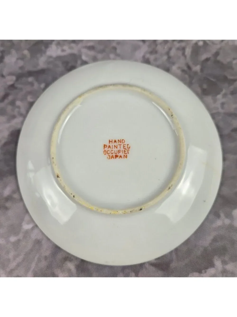 Vintage Demitasse Tea Cup Saucer Hand Painted Occupied Japan Mountain Village
